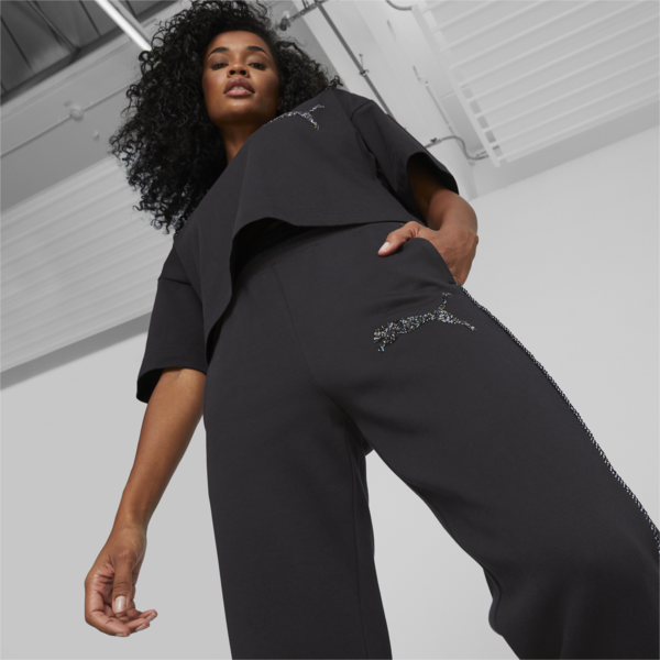 PUMA Swarovski Crystals Women's T7 Track Pants, PUMA Black, large-ZAF