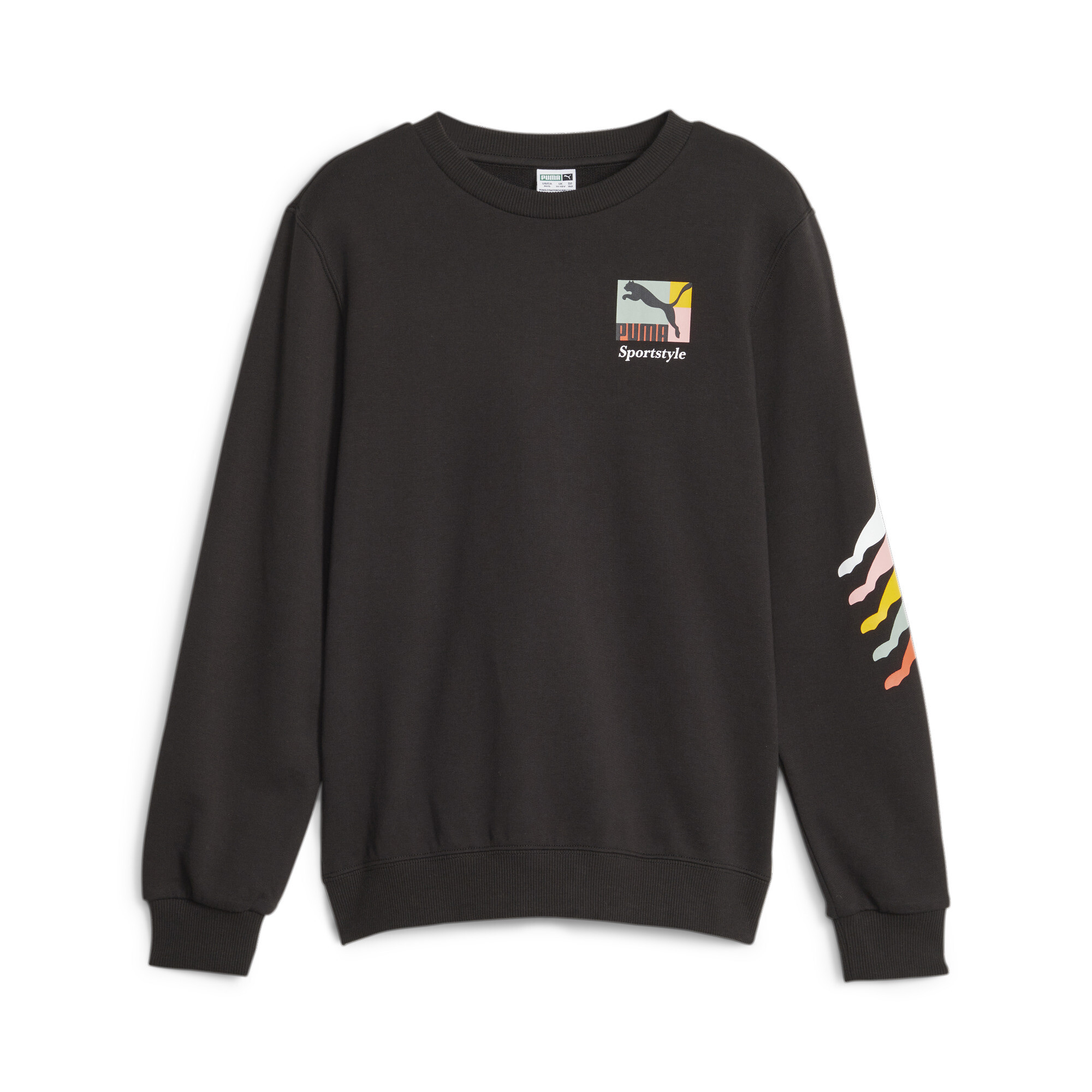 Men's Puma Classics Brand Love Youth Sweatshirt, Black, Size 15-16Y, Clothing