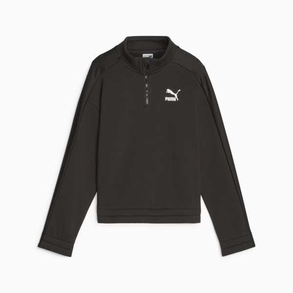 T7 Youth Quarter-Zip, PUMA Black, large-ZAF