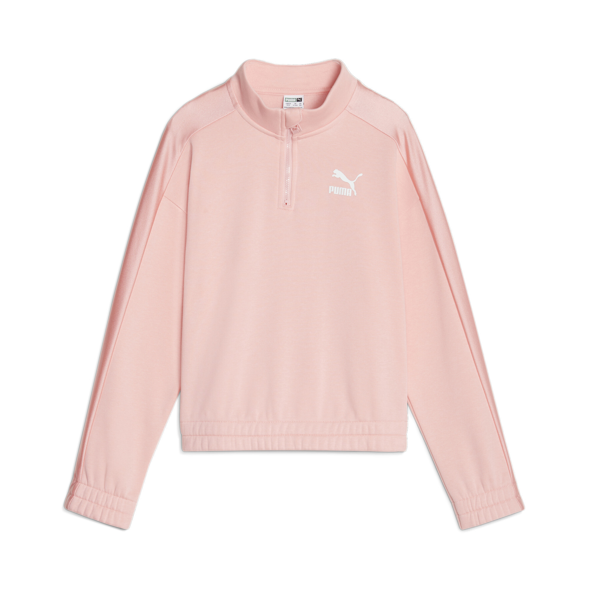 Women's Puma T7 Youth Quarter-Zip Top, Pink Top, Size 13-14Y Top, Clothing