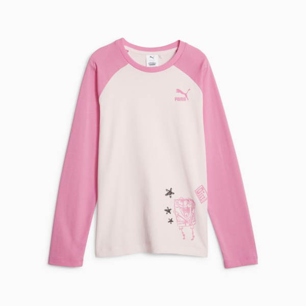 PUMA x SPONGEBOB SQUAREPANTS Youth Long Sleeve Tee, Frosty Pink, large-ZAF