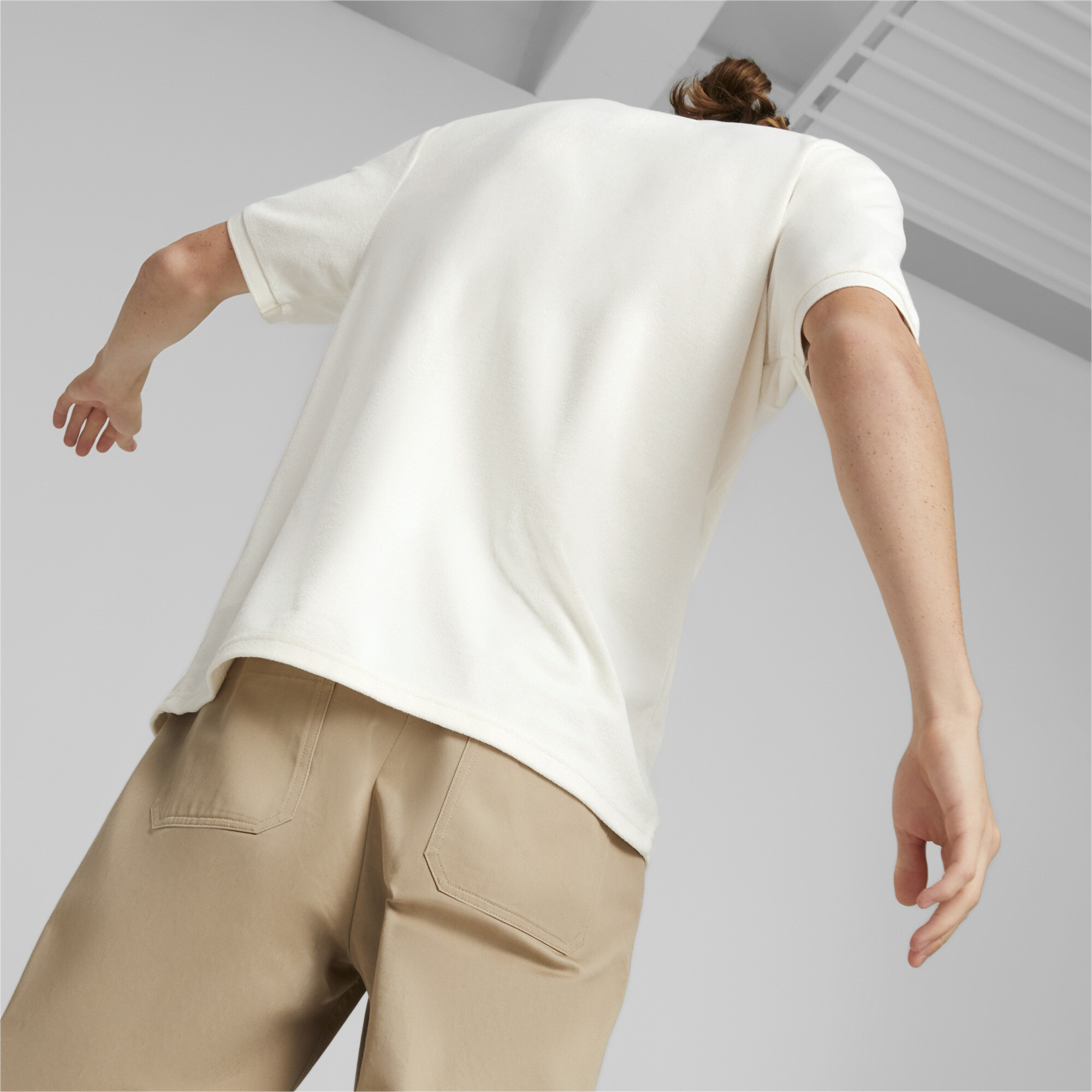 Men's Puma Classics Towelling Polo Shirt T-Shirt, White T-Shirt, Size L T-Shirt, Clothing