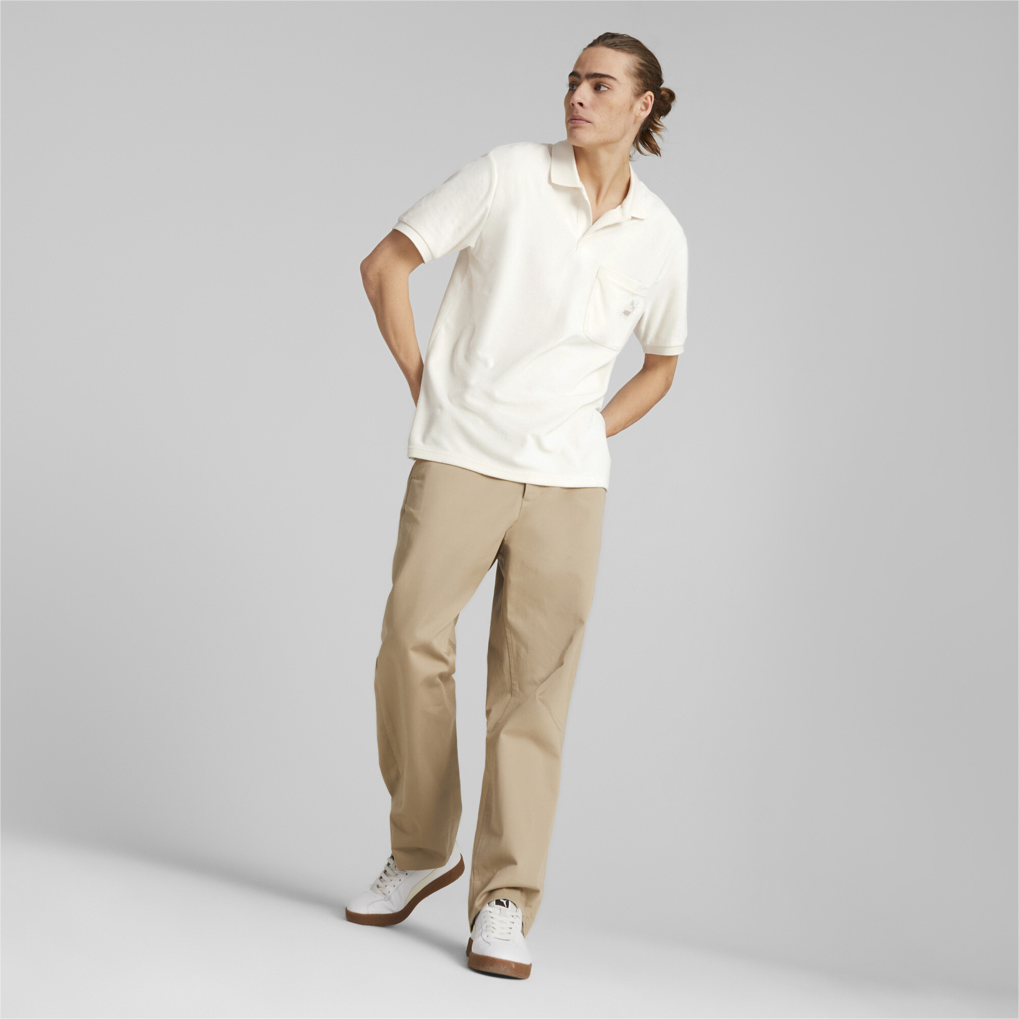 Men's Puma Classics Towelling Polo Shirt T-Shirt, White T-Shirt, Size XL T-Shirt, Clothing