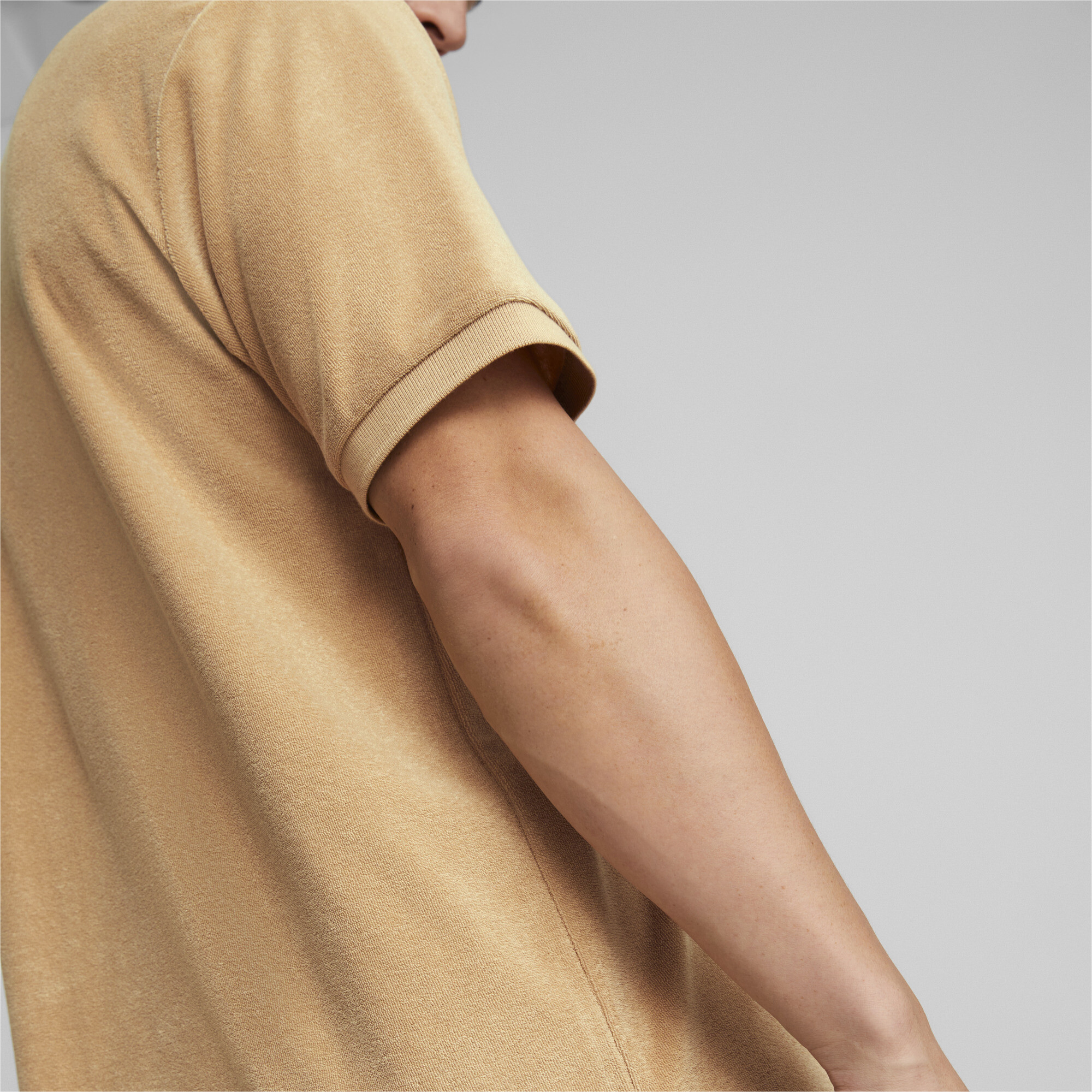 Men's Puma Classics Towelling Polo Shirt T-Shirt, Beige T-Shirt, Size XL T-Shirt, Clothing