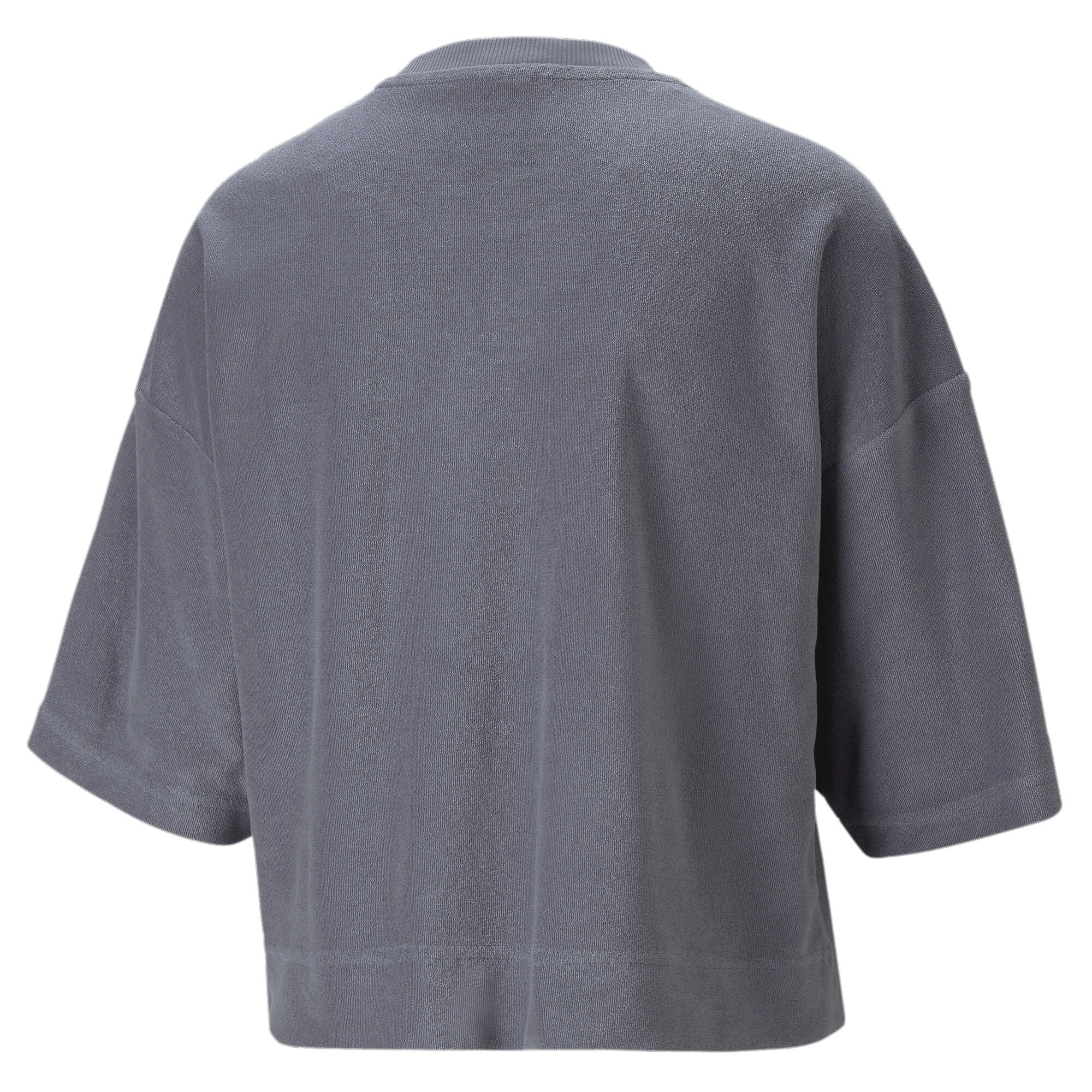 Women's Puma Classics Towelling T-Shirt, Gray, Size L, Clothing