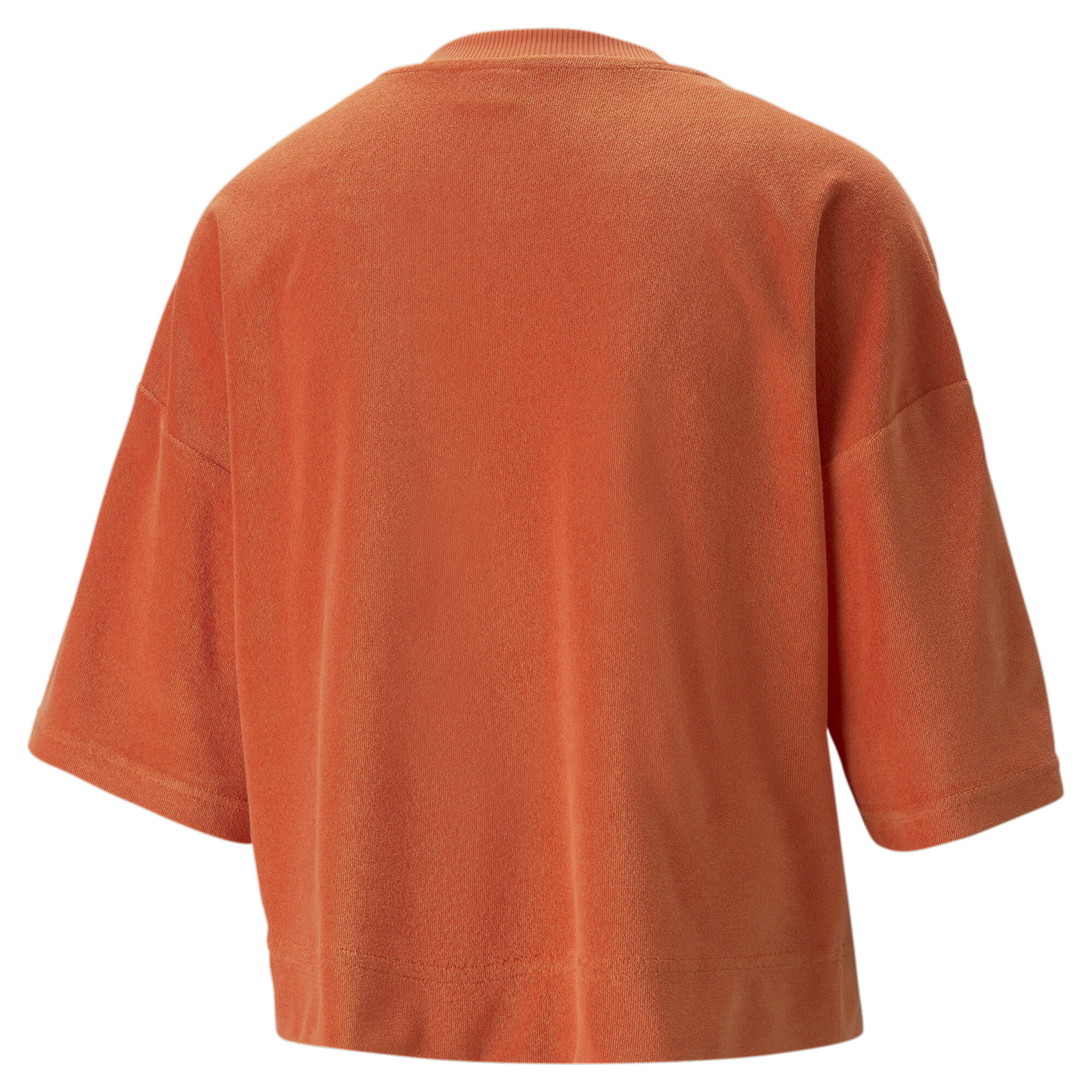Women's Puma Classics Towelling T-Shirt, Orange, Size M, Clothing