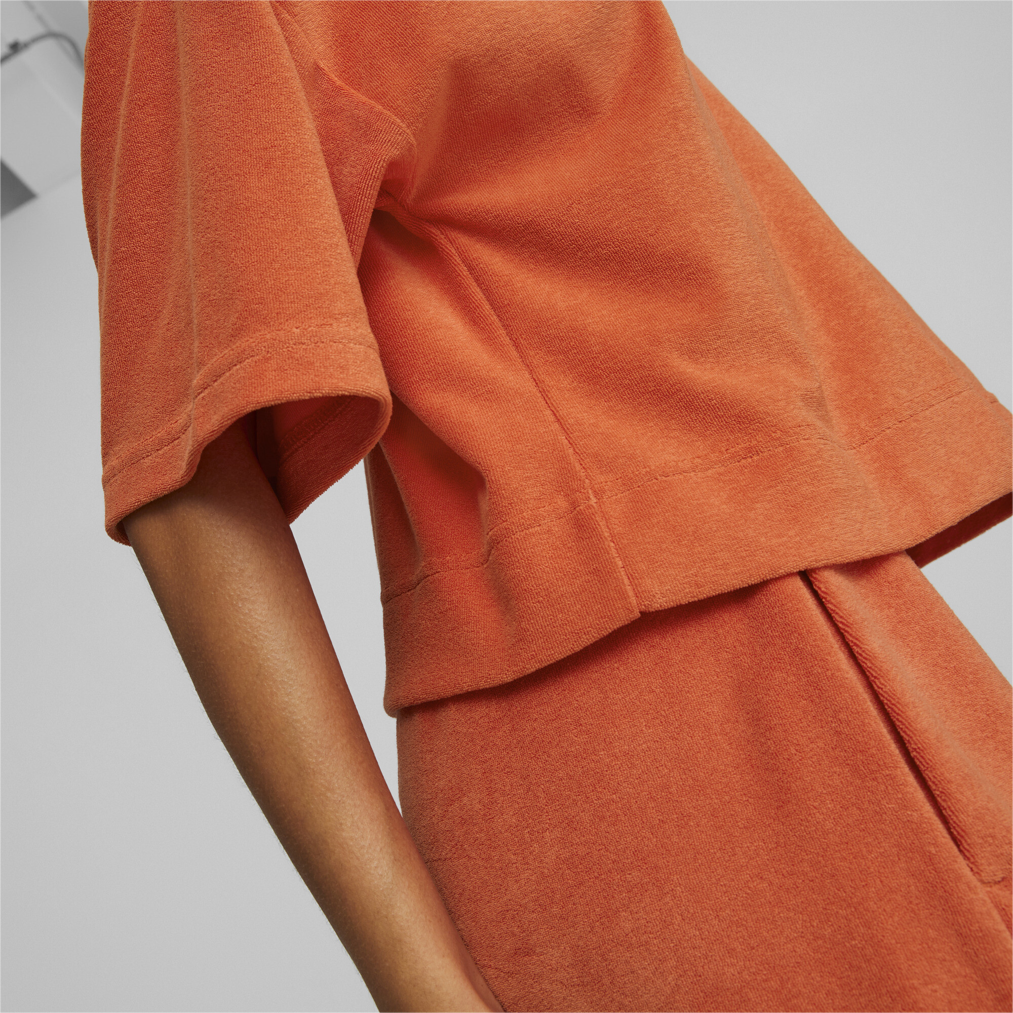 Women's Puma Classics Towelling T-Shirt, Orange, Size XS, Clothing