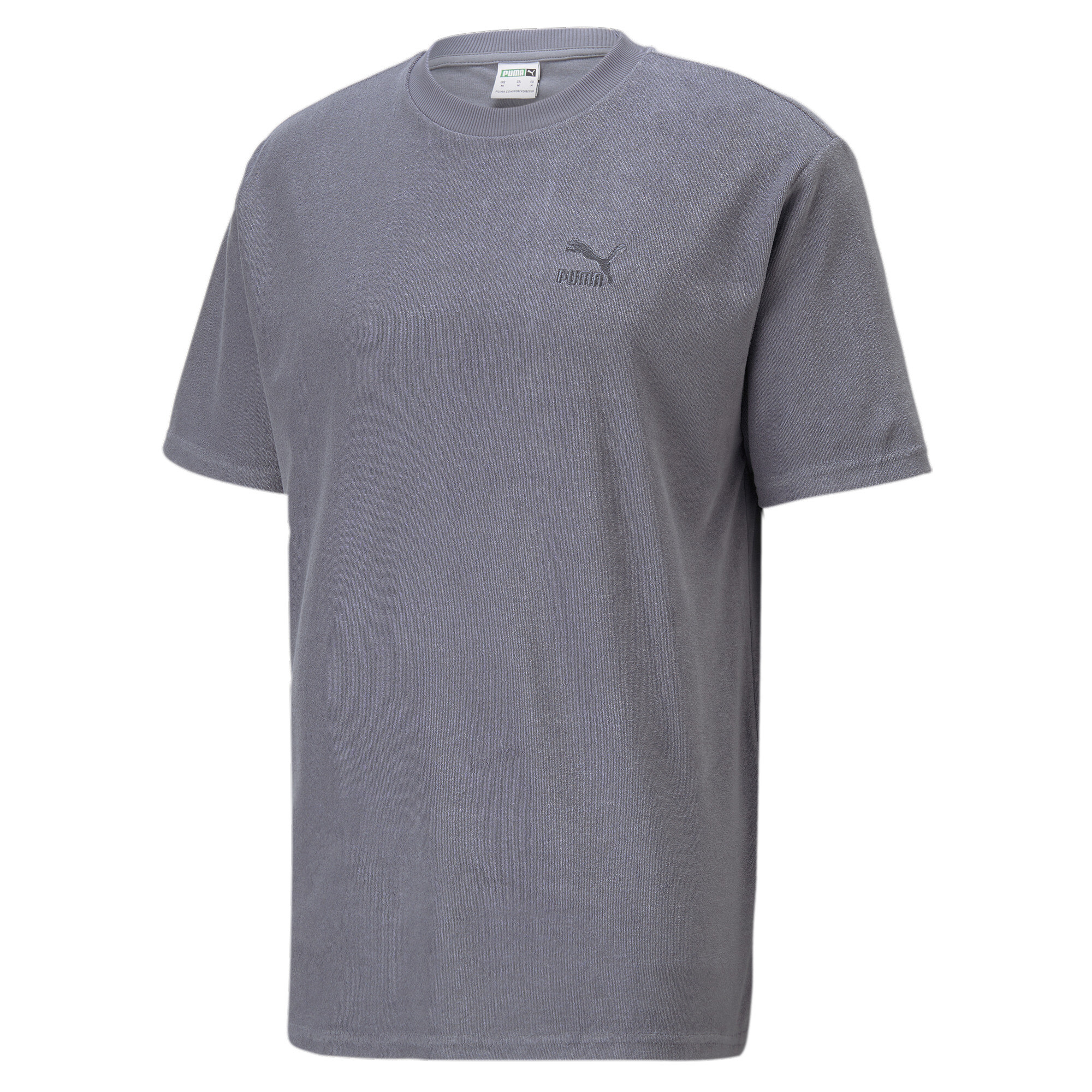Men's Puma Classics Towelling T-Shirt, Gray, Size M, Clothing