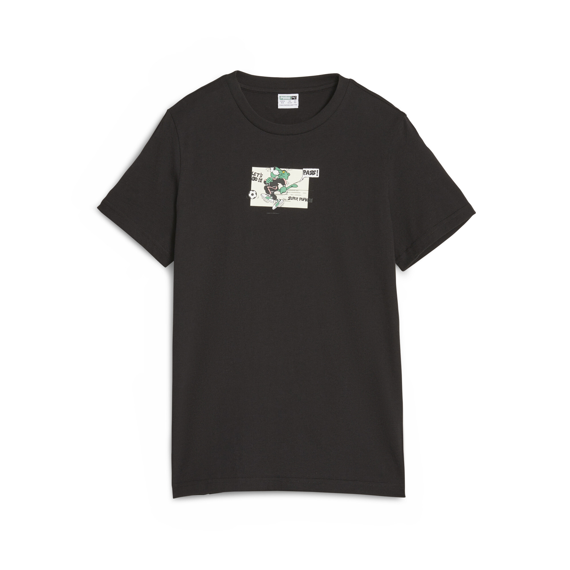 Classics SUPER PUMA T-Shirt In Black, Size 9-10 Youth, Cotton