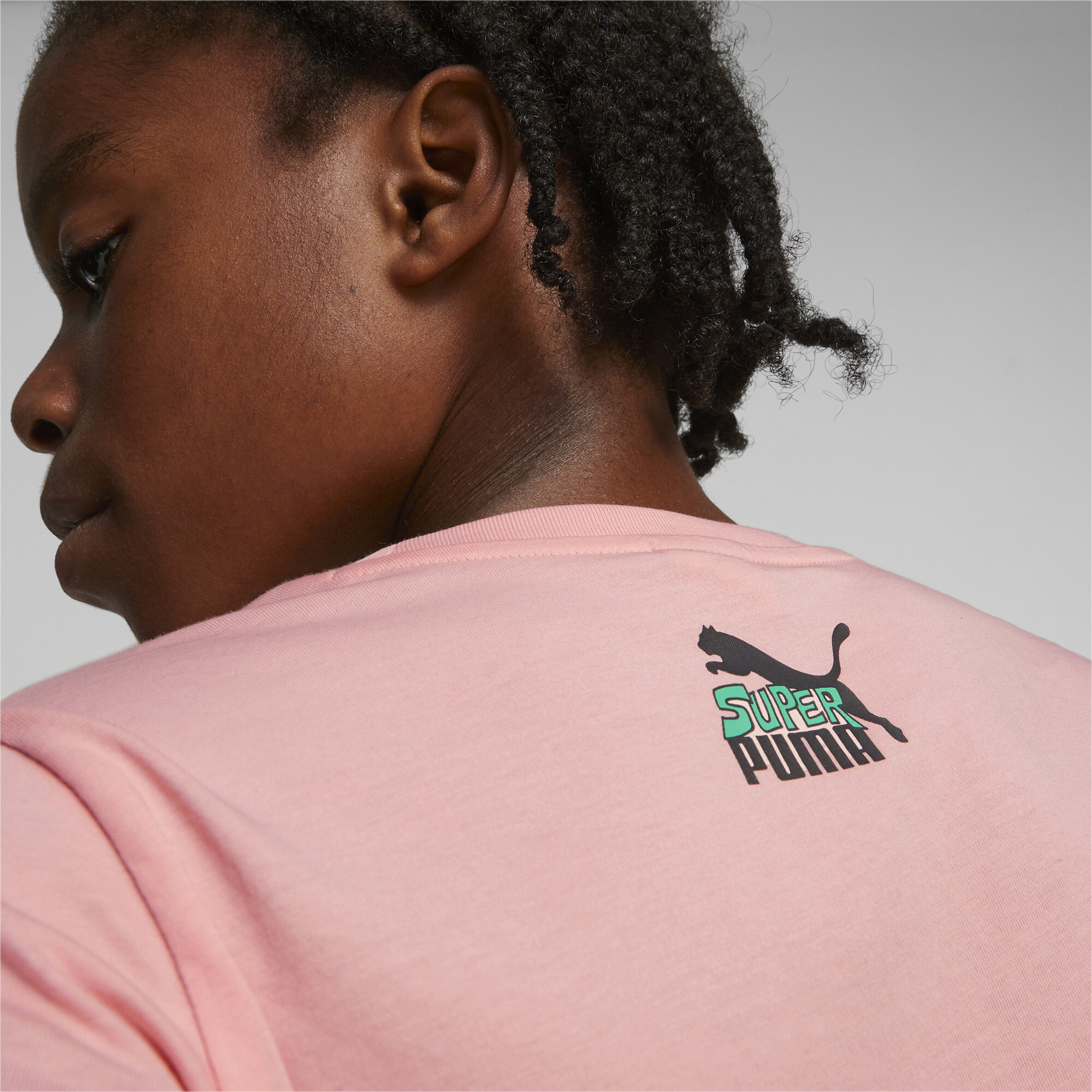 Classics SUPER PUMA T-Shirt In Pink, Size 9-10 Youth, Cotton