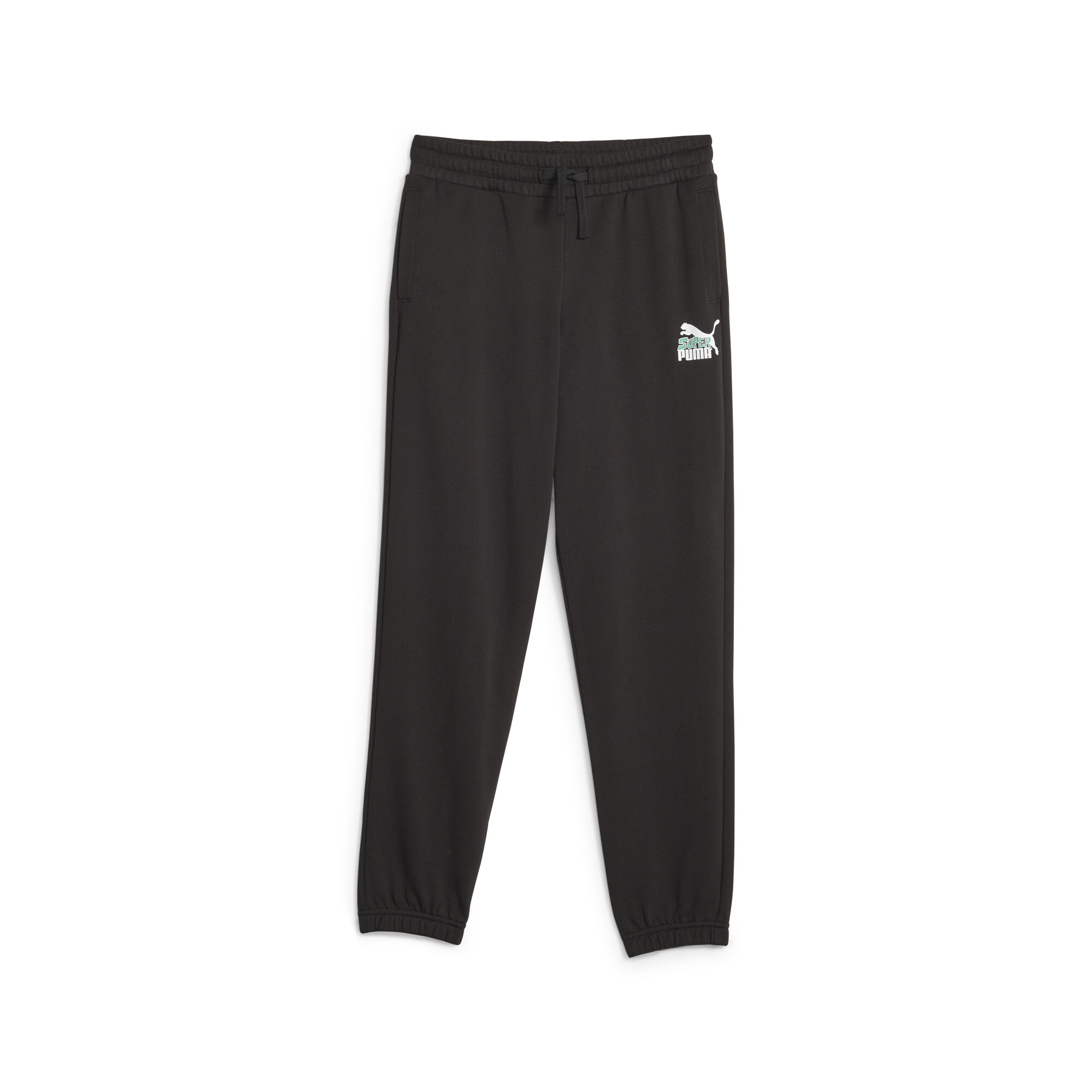 Classics SUPER PUMA Sweatpants In Black, Size 7-8 Youth, Cotton