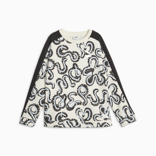 T7 FLWR Printed Youth Sweatshirt, Pristine, large-ZAF