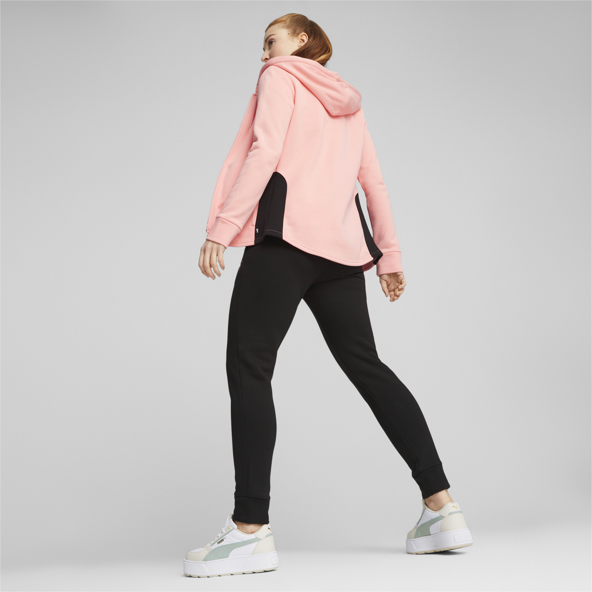 Women's Puma Classics Hooded FL Tracksuit, Pink, Size M, Clothing