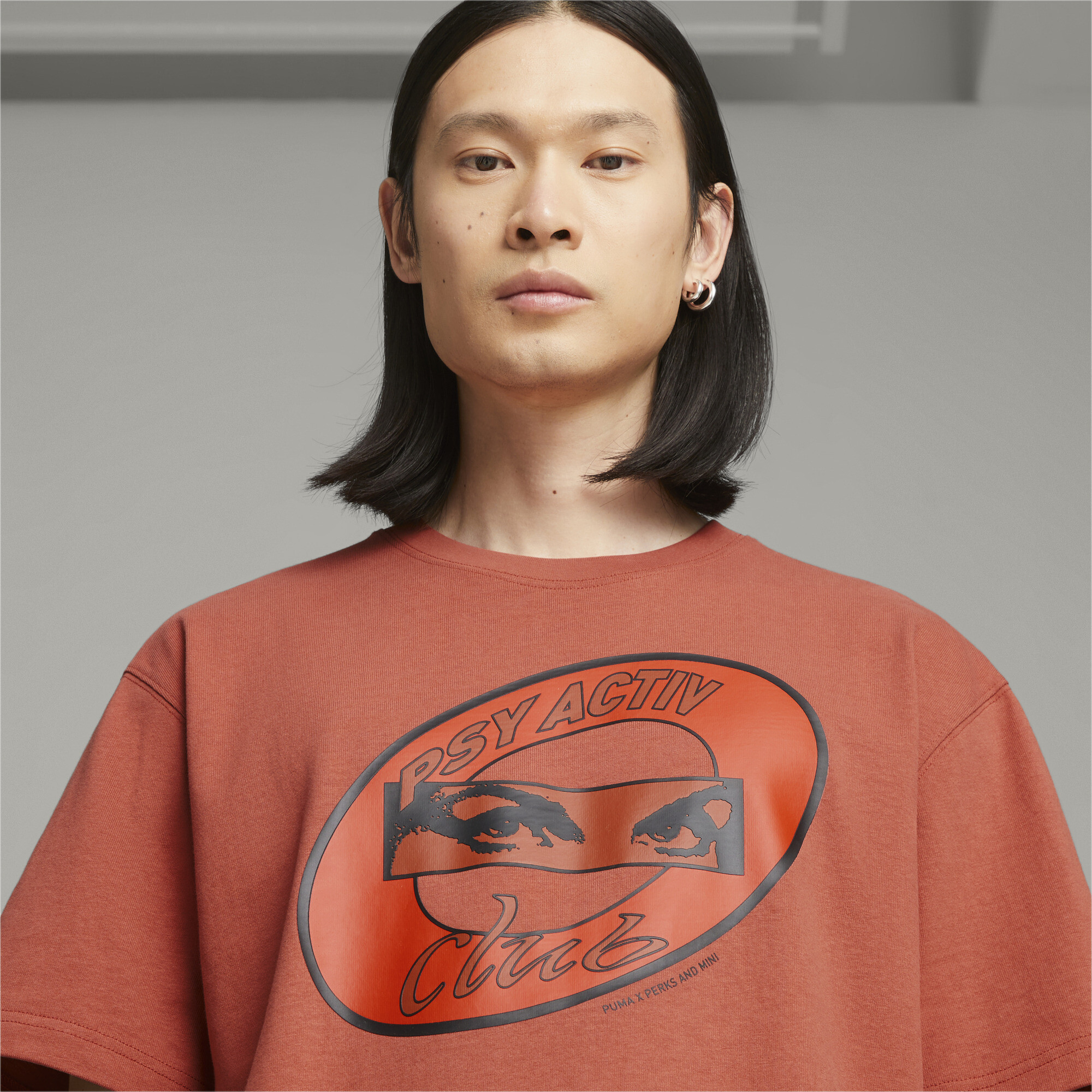 Men's PUMA X PERKS AND MINI Graphic T-Shirt In Brown, Size Medium