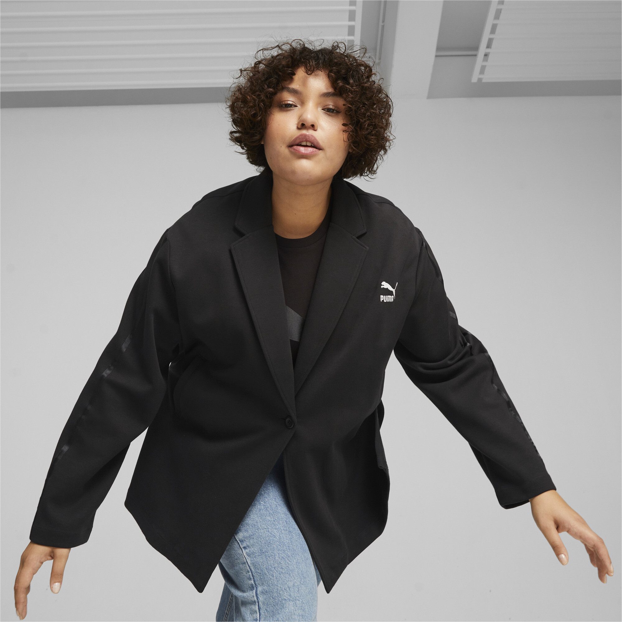 Women's Puma T7 Blazer, Black, Size XXS, Clothing