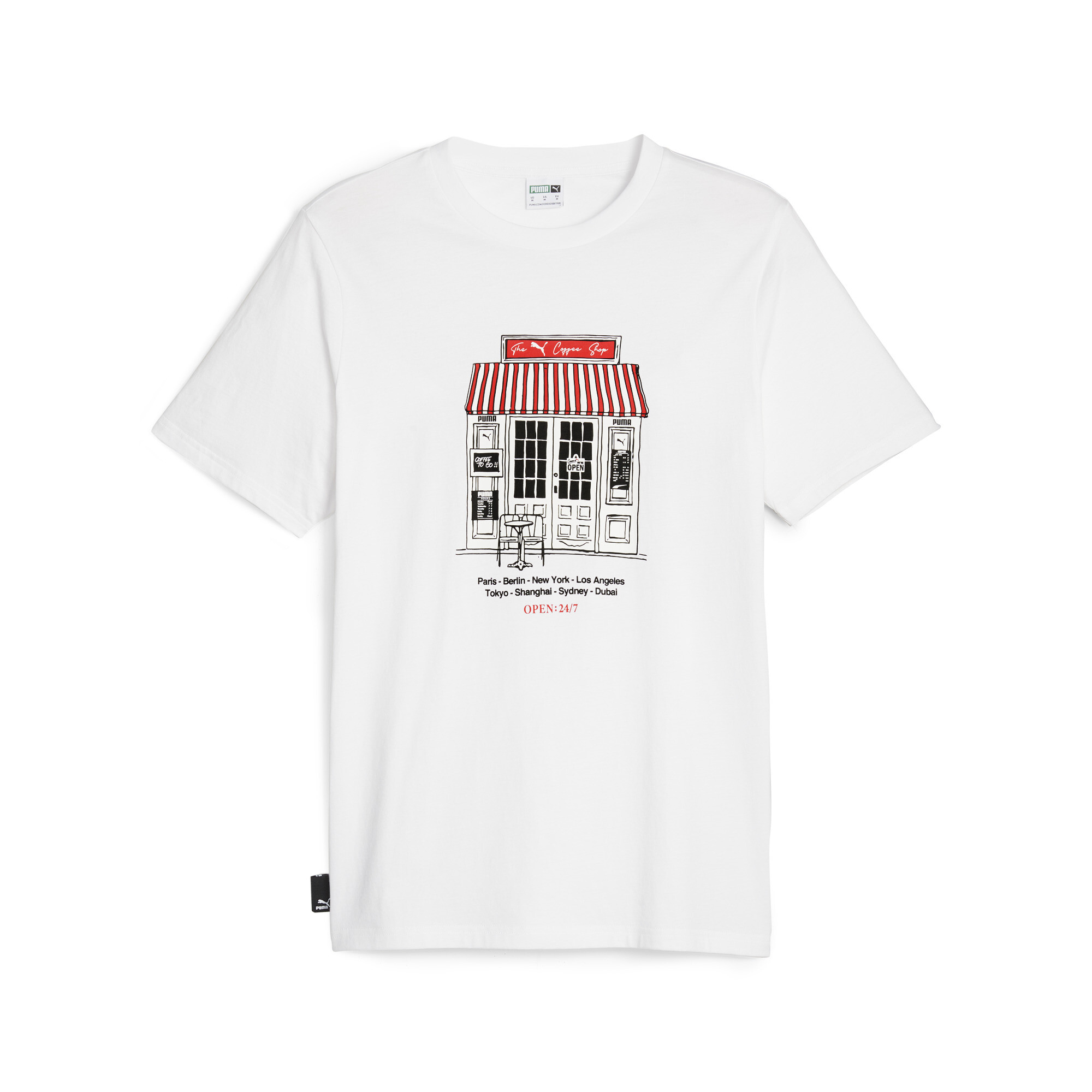 Men's Café PUMA Graphic T-Shirt In White, Size XS