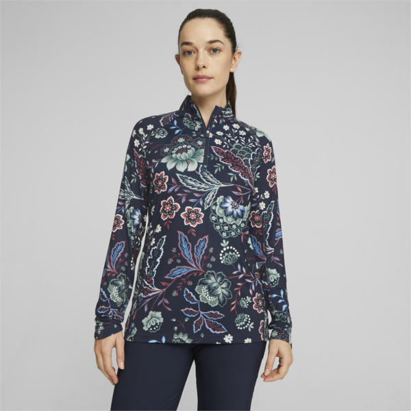 PUMA x LIBERTY YouV Women's Golf Quarter-Zip, Navy Blazer, large-ZAF