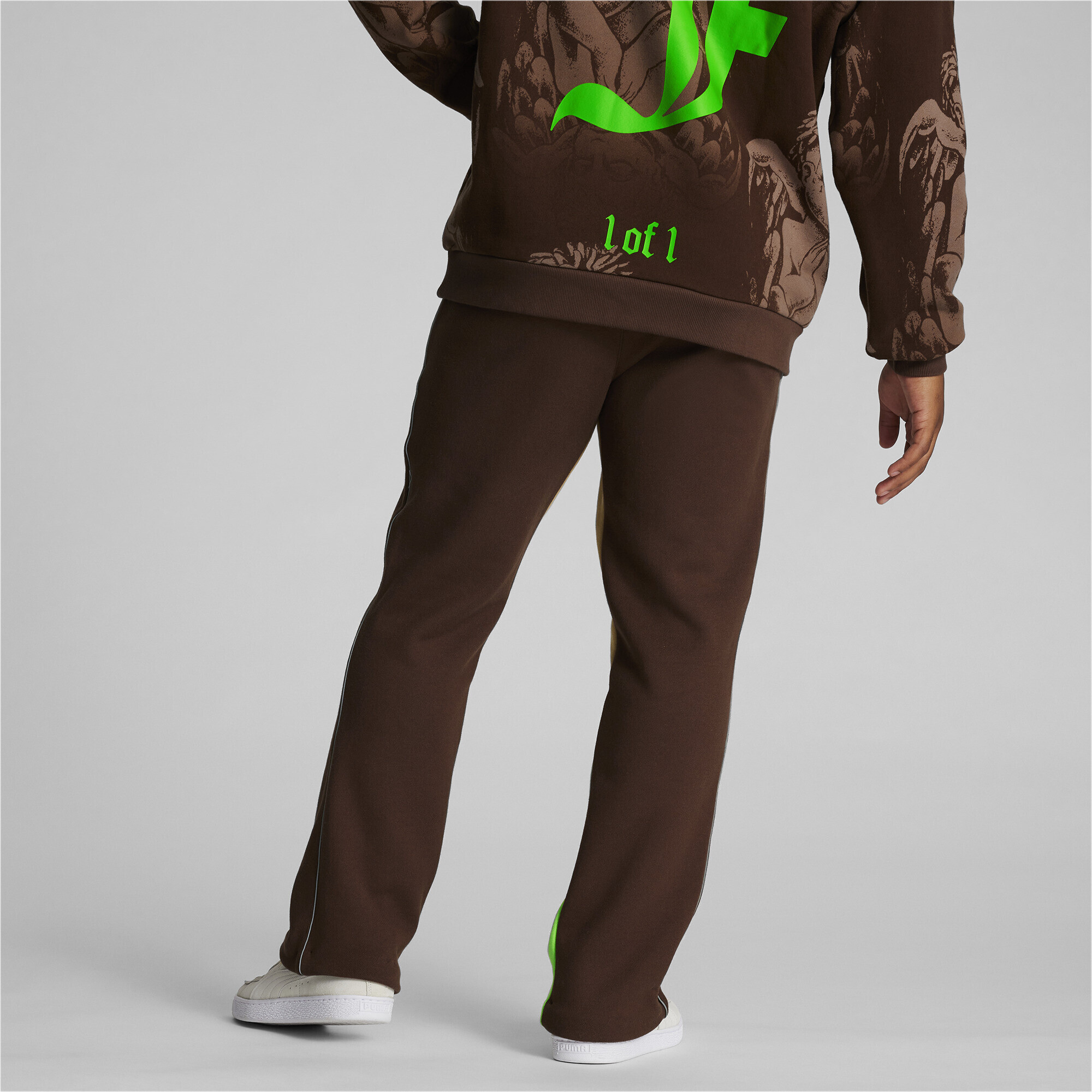 Men's PUMA HOOPS X LAFRANCÃ Track Pants In Brown, Size Medium
