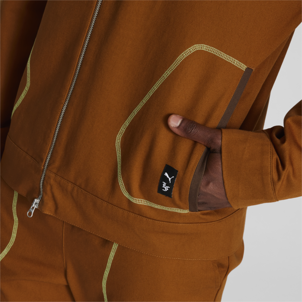 PUMA HOOPS x LAFRANCÉ Men's Work Jacket, Teak-Chestnut Brown, large-ZAF