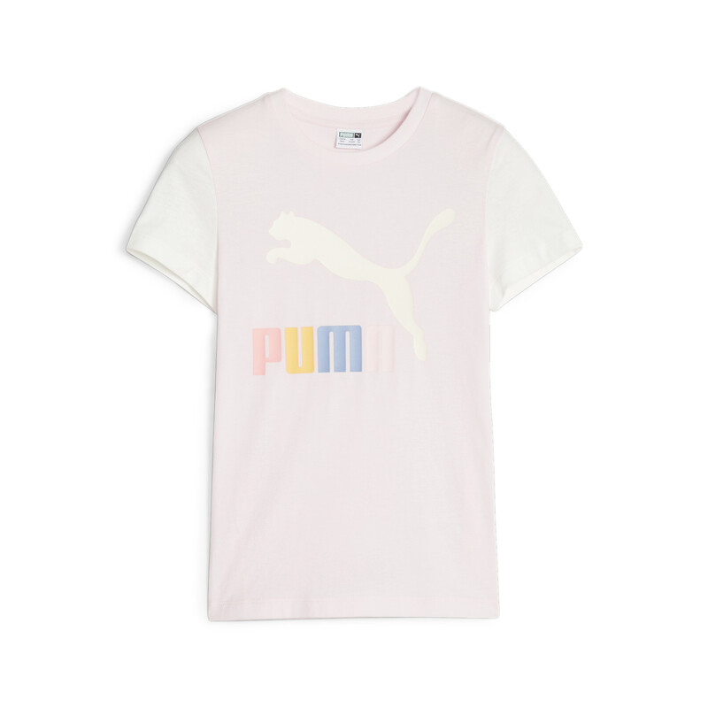 

PUMA Classics Multicolor Youth Logo T-shirt, Pink