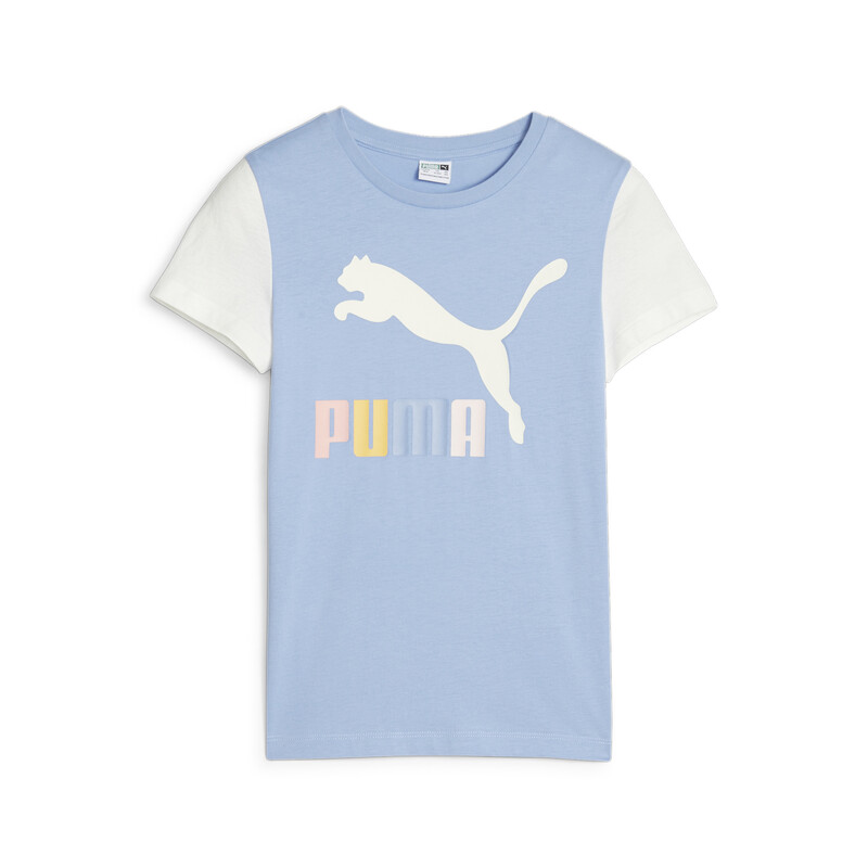 PUMA Classics Multicolor Youth Logo T-shirt, Black/blue