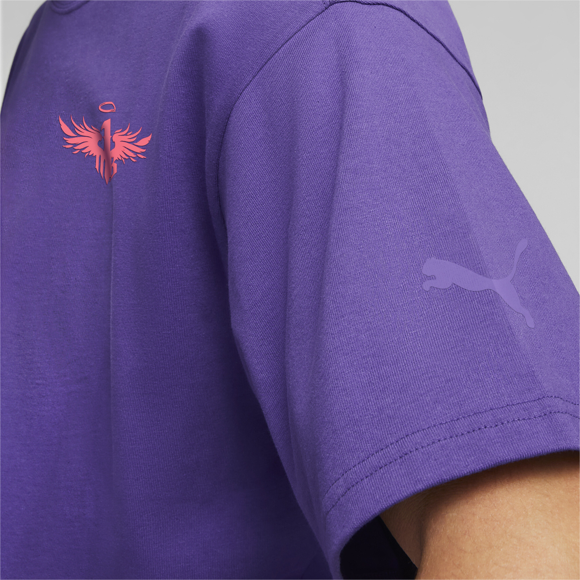 Men's PUMA MELO X TOXIC Basketball T-Shirt In Purple, Size XL