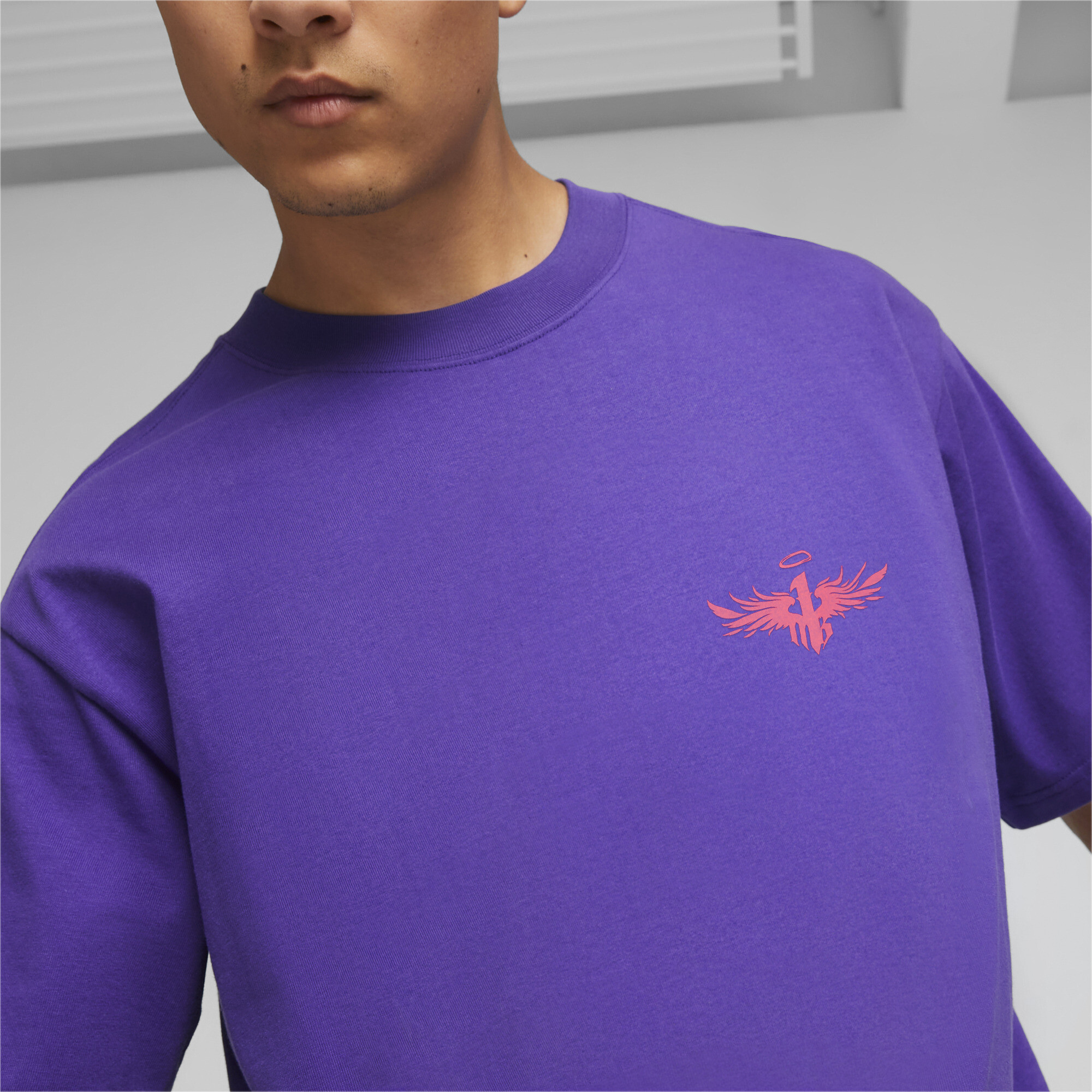 Men's PUMA MELO X TOXIC Basketball T-Shirt In 90 - Purple, Size XS