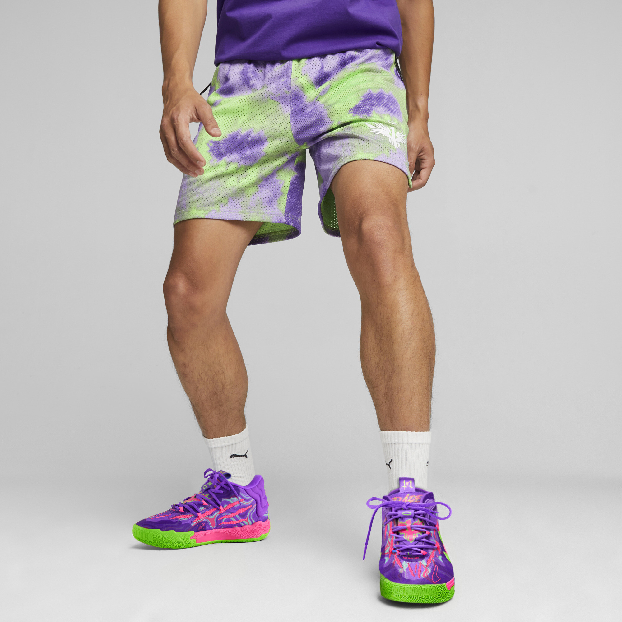 Puma shorts kids store purple