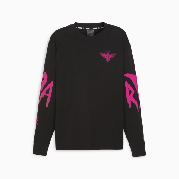 MELO X TOXIC Men's Basketball Long Sleeve Tee, PUMA Black, large-ZAF