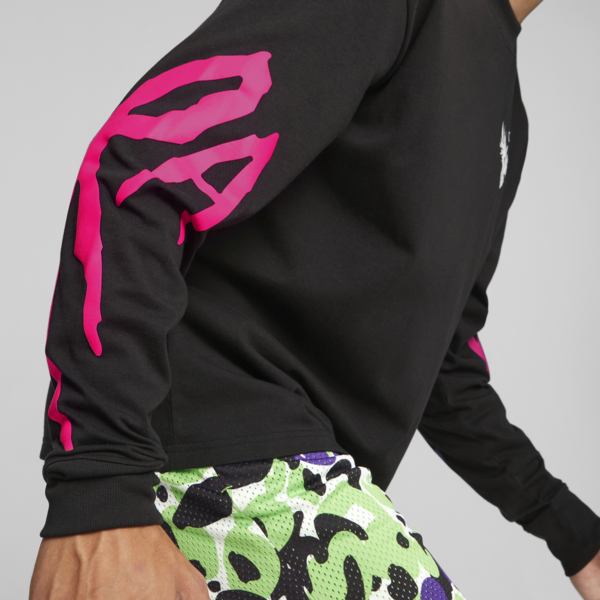 MELO X TOXIC Men's Basketball Long Sleeve Tee, PUMA Black, large-ZAF