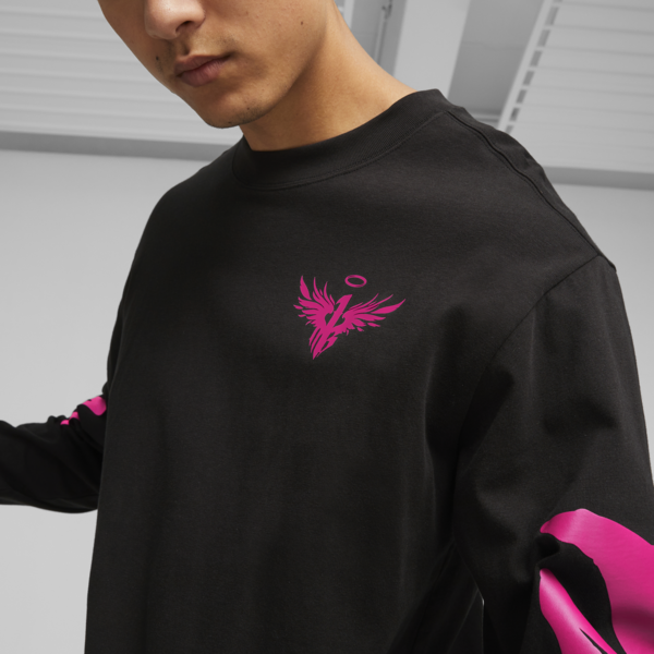 MELO X TOXIC Men's Basketball Long Sleeve Tee, PUMA Black, large-ZAF