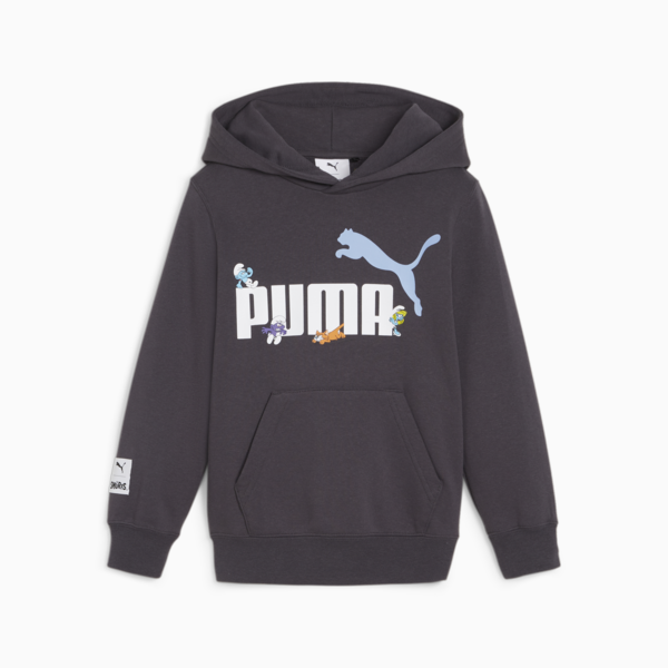 PUMA x THE SMURFS Kids' Hoodie, Dark Coal, large-ZAF