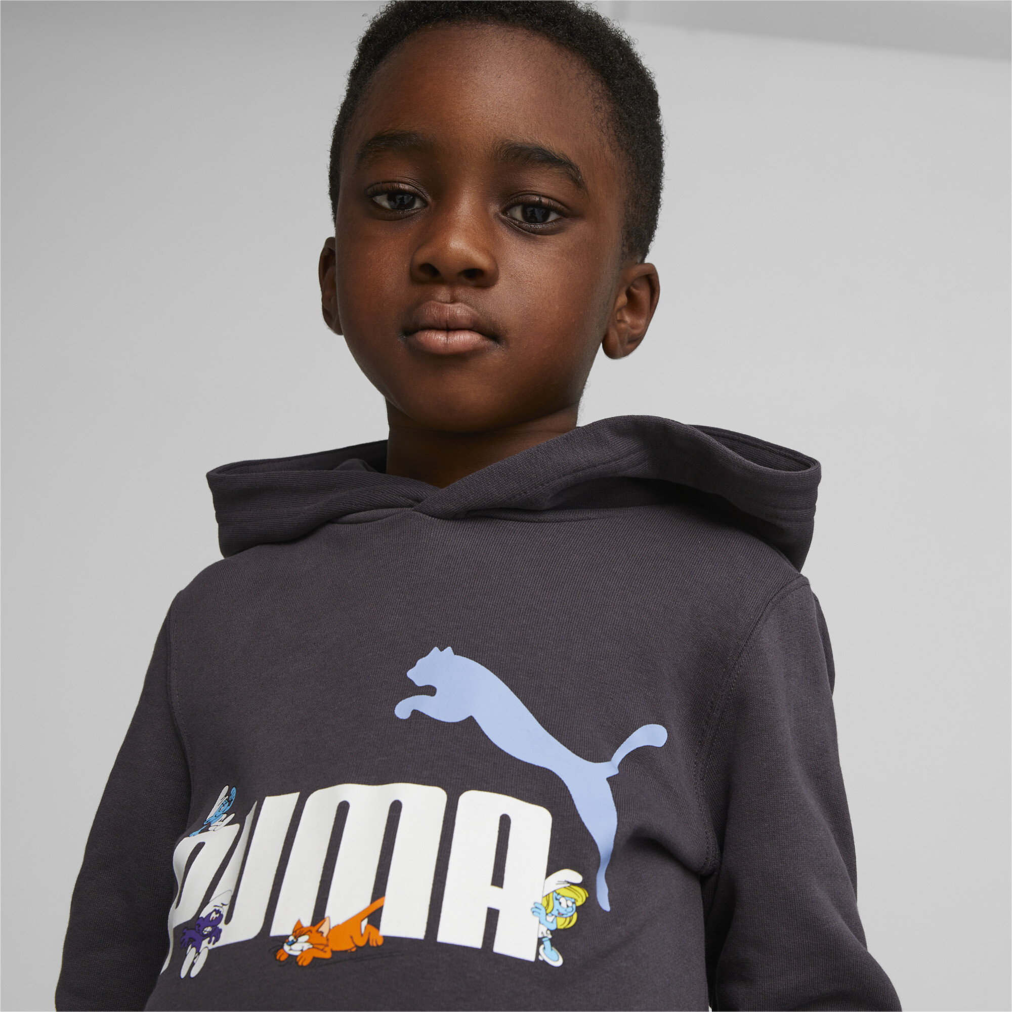 PUMA X THE SMURFS Hoodie In Gray, Size 5-6 Youth