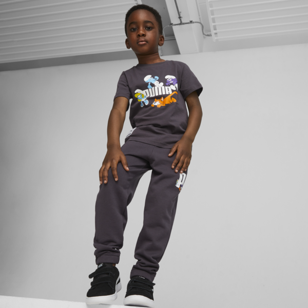 PUMA x THE SMURFS Kids' Sweatpants, Dark Coal, large-ZAF