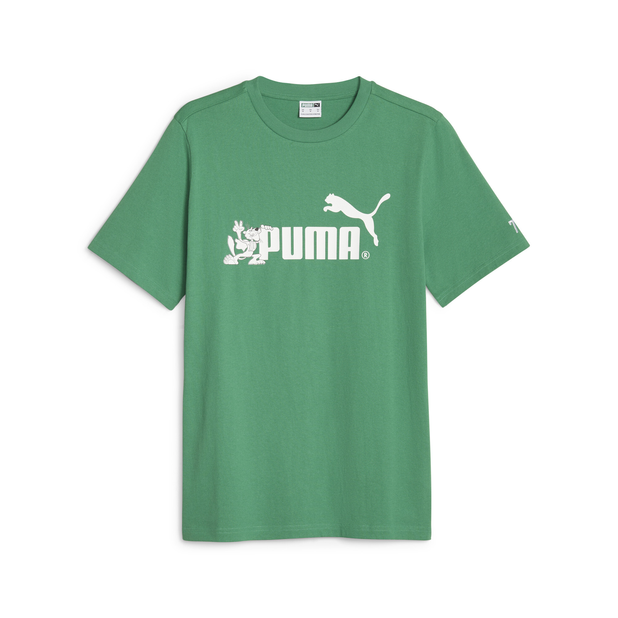 Men's PUMA CLASSICS T-Shirt In Green, Size XS, Cotton