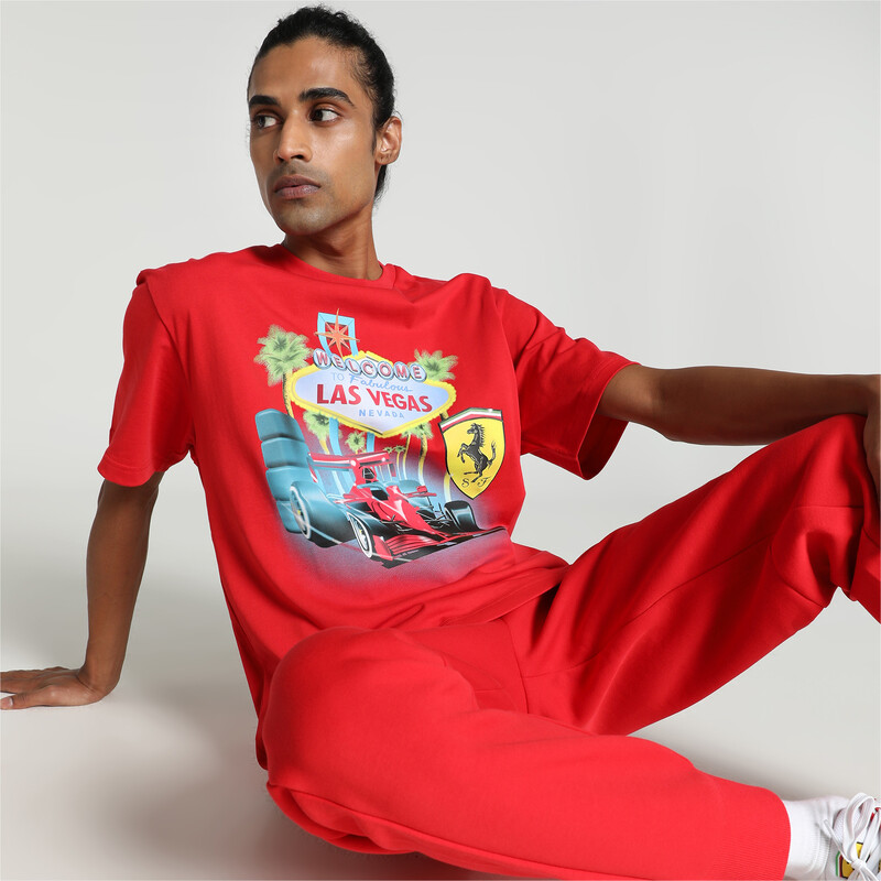 Men's PUMA Scuderia Ferrari X Joshua Vides T-shirt in Red size L