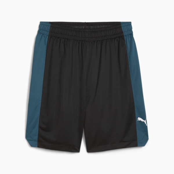 Shorts de basketball Shot Blocker para hombre, PUMA Black-Cold Green, large-ARG