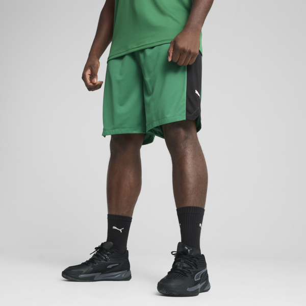 Shorts de basketball Shot Blocker para hombre, Archive Green-PUMA Black, large-ARG