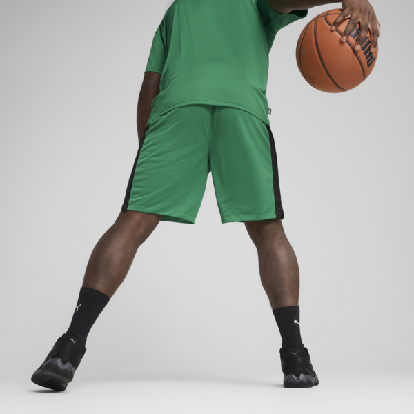 Shorts de basketball Shot Blocker para hombre, Archive Green-PUMA Black, large-ARG