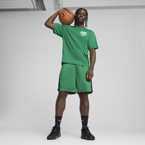 Shorts de basketball Shot Blocker para hombre, Archive Green-PUMA Black, large-ARG