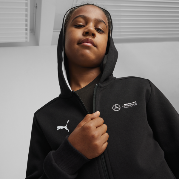 Mercedes-AMG Petronas Motorsport Youth Hooded Jacket, PUMA Black, large-ZAF