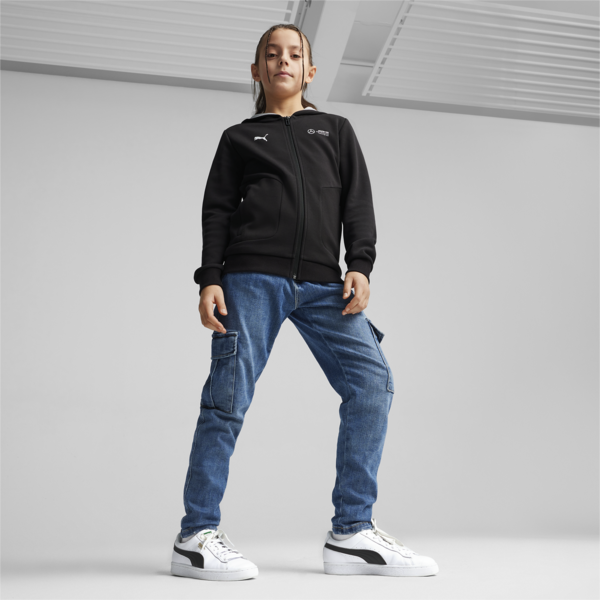 Mercedes-AMG Petronas Motorsport Youth Hooded Jacket, PUMA Black, large-ZAF