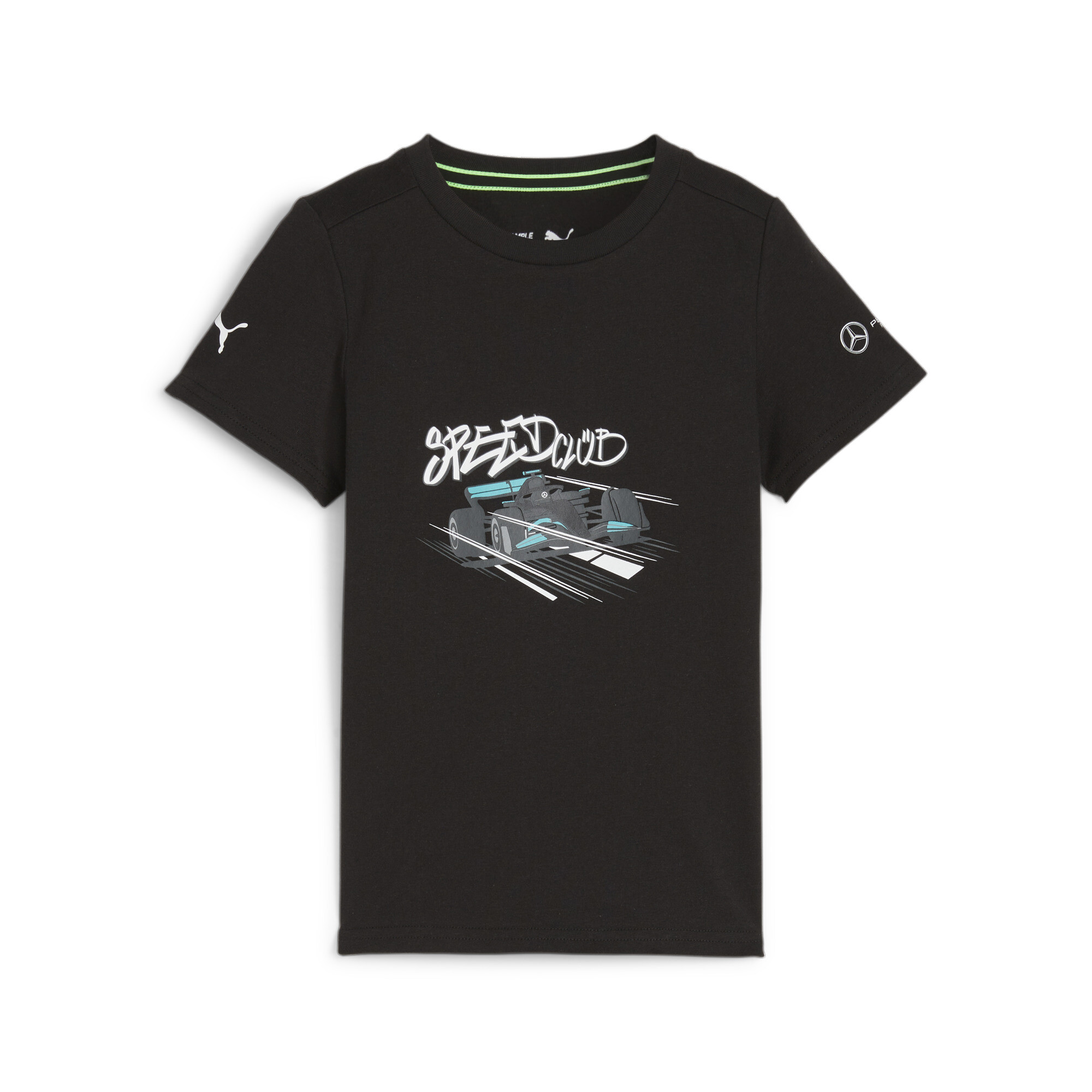 Puma Mercedes-AMG Petronas Motorsport Kids' T-Shirt, Black, Size 5-6Y, Clothing