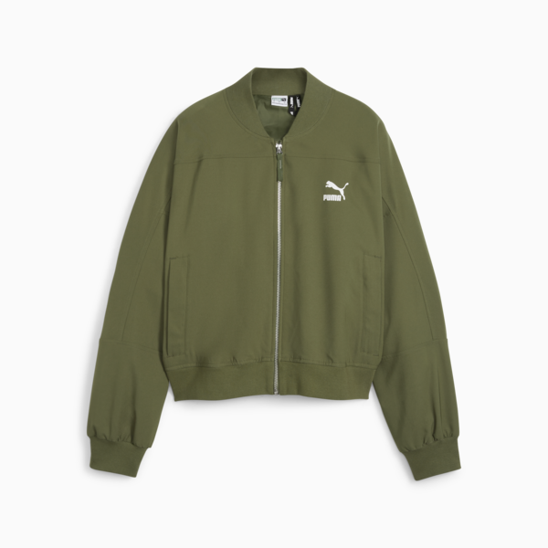 Campera bomber Classics Shiny para mujer, Olive Green, large-ARG