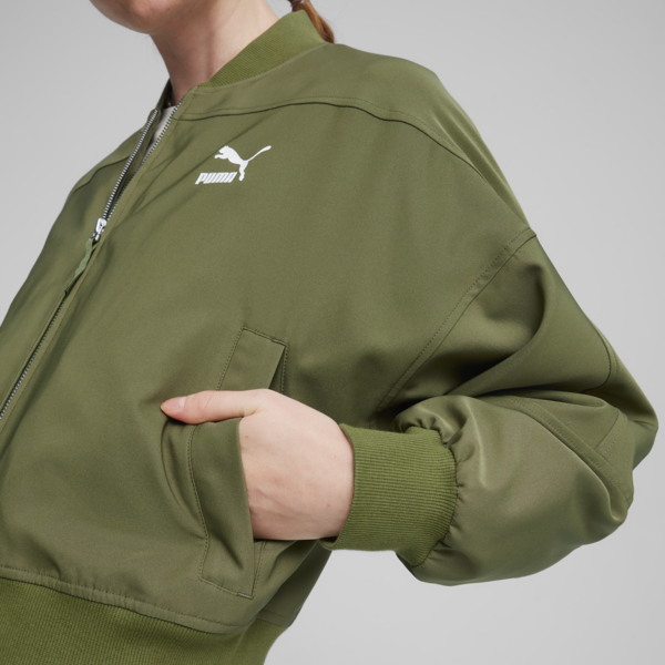 Campera bomber Classics Shiny para mujer, Olive Green, large-ARG