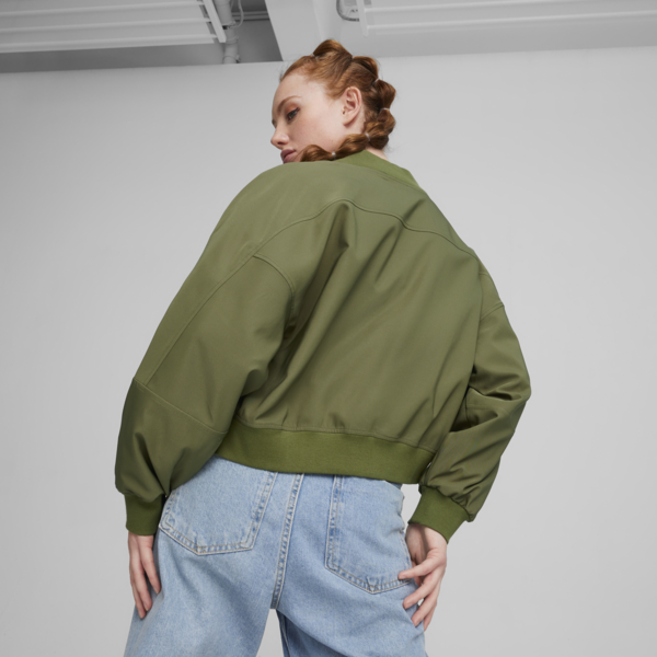 Campera bomber Classics Shiny para mujer, Olive Green, large-ARG