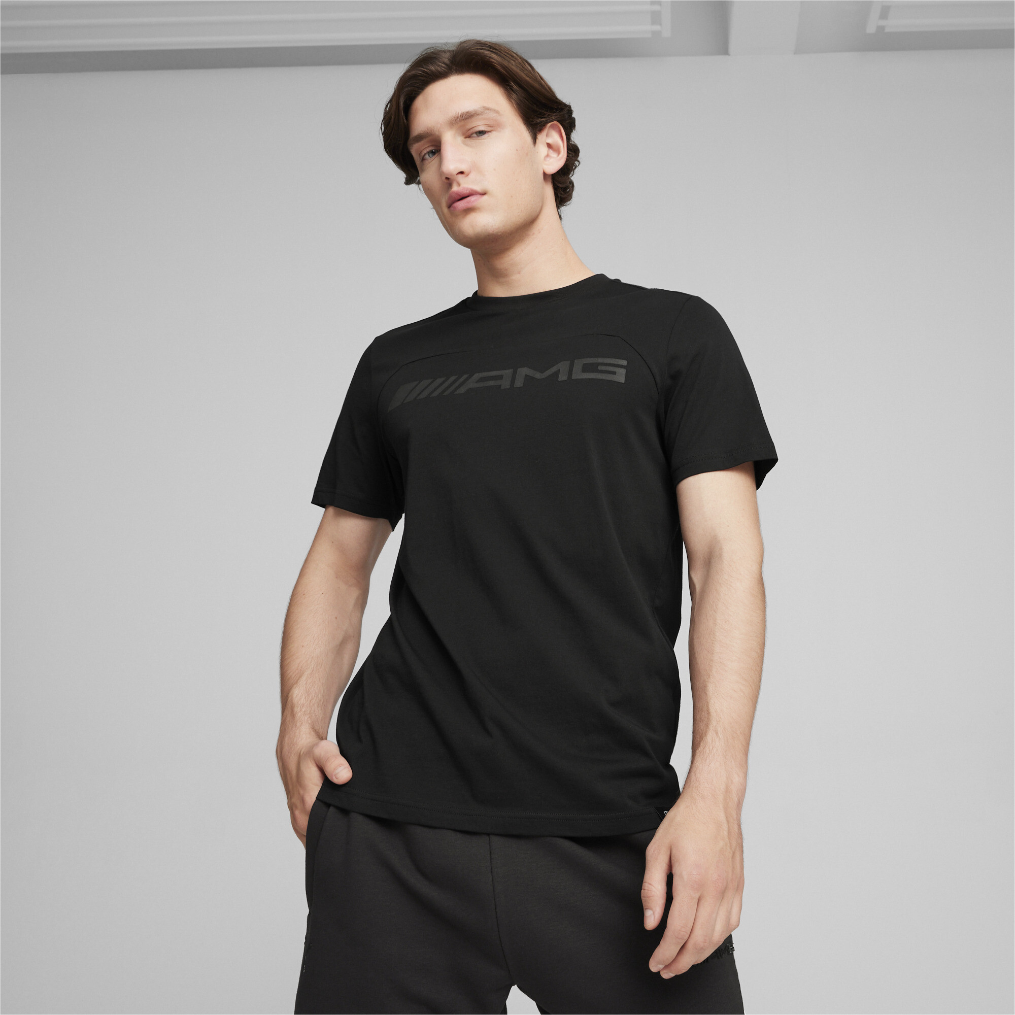 Men's Puma AMG Motorsports T-Shirt, Black, Size L, Clothing