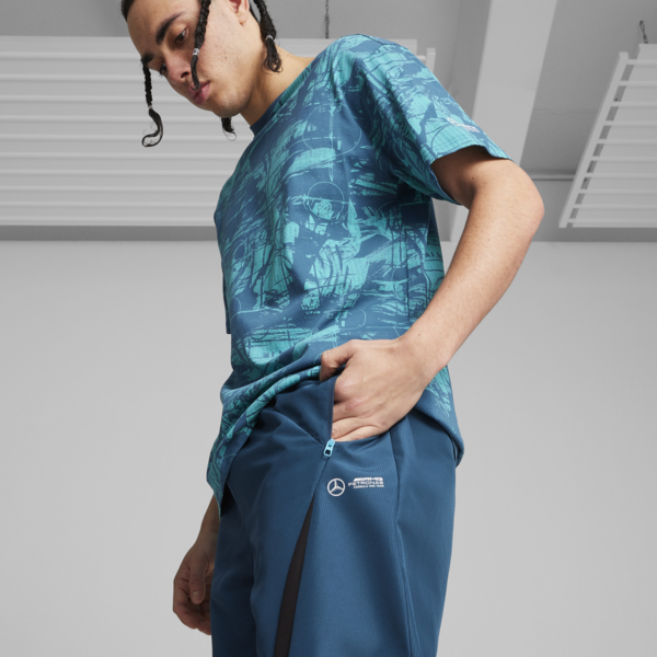 Pantalones Mercedes-AMG Petronas Motorsport Statement de tejido plano para hombre, Ocean Tropic, large-ARG