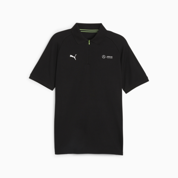 Mercedes-AMG PETRONAS Men's Pique Polo, PUMA Black, large-MEX