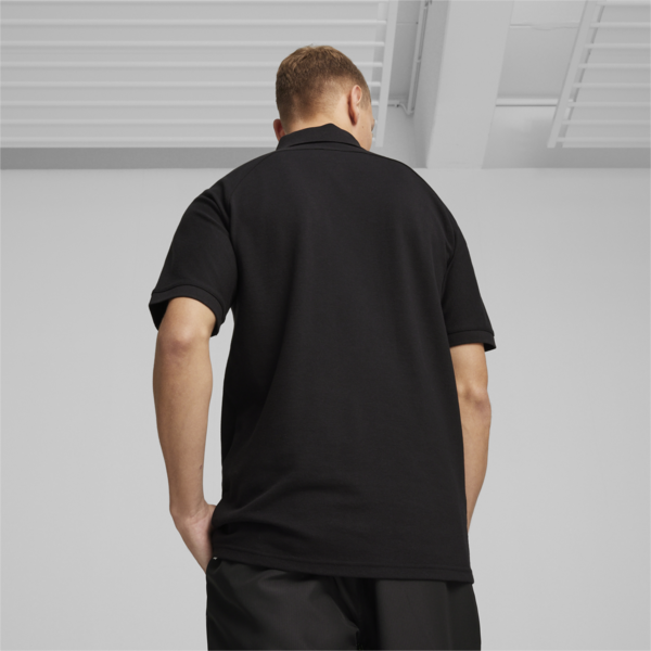 Mercedes-AMG PETRONAS Men's Pique Polo, PUMA Black, large-MEX